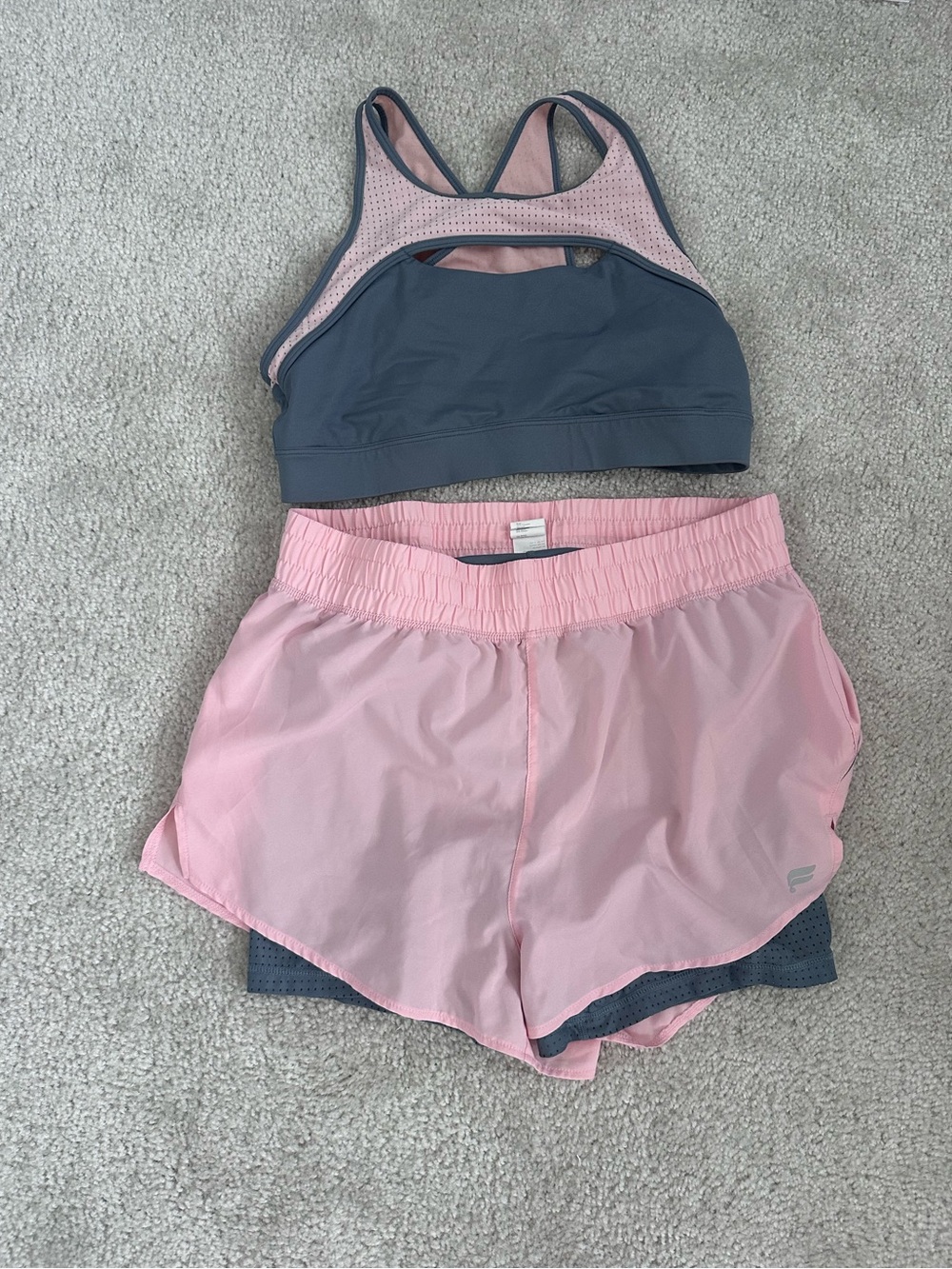 Fabletics Perforated Run Shorts Lined With Matching Sports Bra